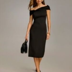 Donna Karan Black Midi Sheath Dress for Cocktail Events SZ 2
